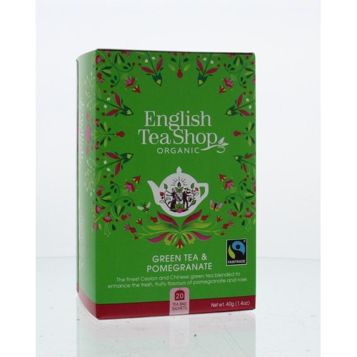 English Tea Shop Green Tea Pomegranate Biologisch 20 Tüte