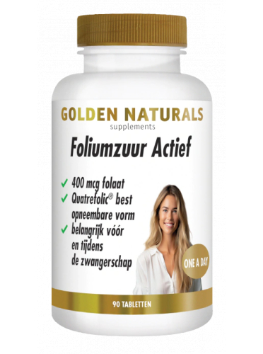 90 Tabletten Golden Naturals Foliumzuur Actief