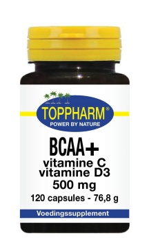 120 Kapseln Toppharm BCAA en Vitamine C en Vitamine D3 500 mg