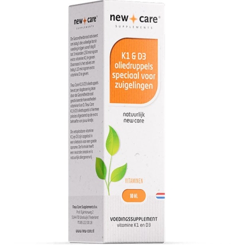 10 ml New Care Vitamine K1 & D3 Oliedruppels Speciaal voor Zuigelingen