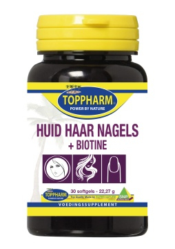 30 Softgels Toppharm Huid Haar Nagels + Biotine