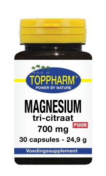 30 capsules Toppharm Magnesium Tri-Citraat 700 mg Puur
