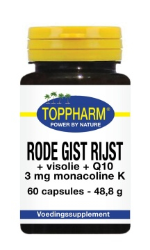 60 capsules Toppharm Rode Gist Rijst + Visolie + Q10 3 mg Monacoline K