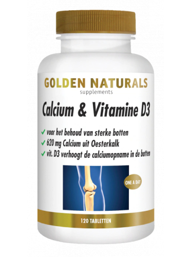 120 Tabletten Golden Naturals Calcium + Vitamine D3