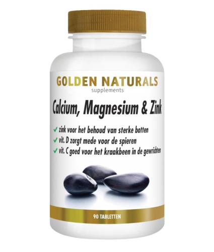90 Tabletten Golden Naturals Calcium, Magnesium & Zink