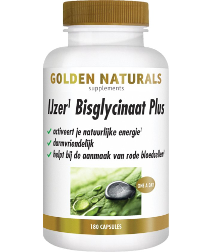 180 Kapseln Golden Naturals IJzer Bisglycinaat Plus