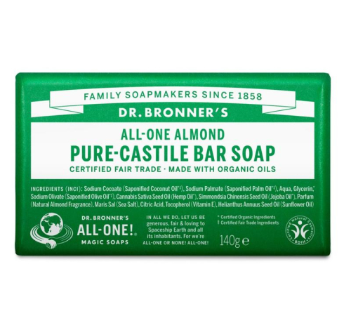 Dr. Bronner's Pure-Castile Bar Soap All-One  Almond 140 gram