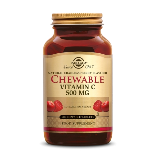 90 chewable tablets Solgar Chewable Vitamin C 500 MG Cran-Raspberry