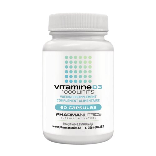 60 capsules PharmaNutrics Vitamine D3 25 mcg (1000 IE)