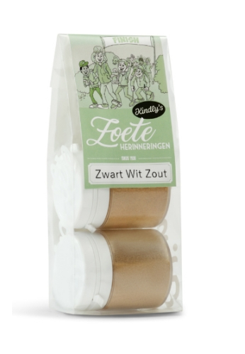 Kindly's Zwart Wit Potjes Zout 2 x 25 Gramm