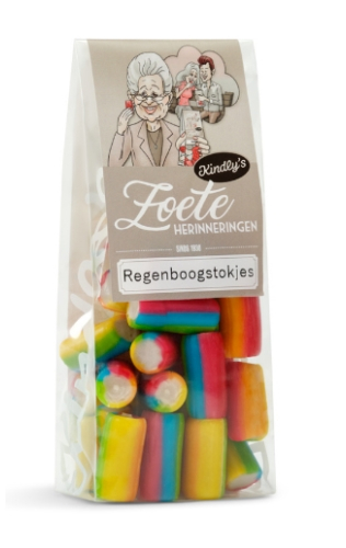 150 Gramm Kindly's Regenboogstokjes Zoete Herinneringen