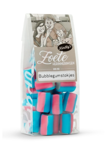 145 Gramm Kindly's Zachte Bubbelgum Stokjes Zoete Herinneringen