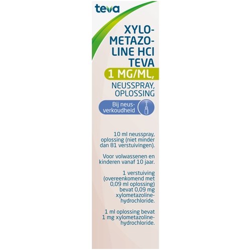 Teva Neusspray Xylometazoline HCl 1 mg-ml 10 ml