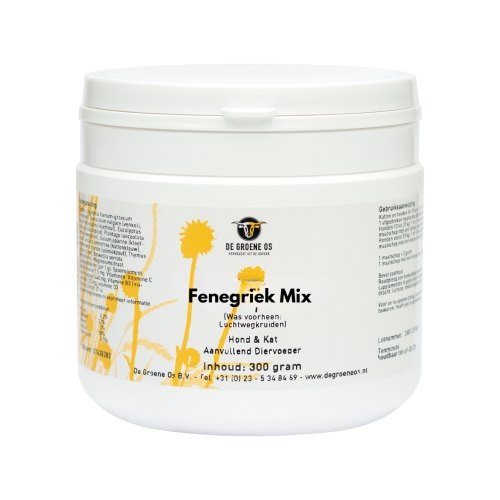 fenegriek-mix-complex-voor-hond-en-kat-de-groene-os-veterinair-300-gram