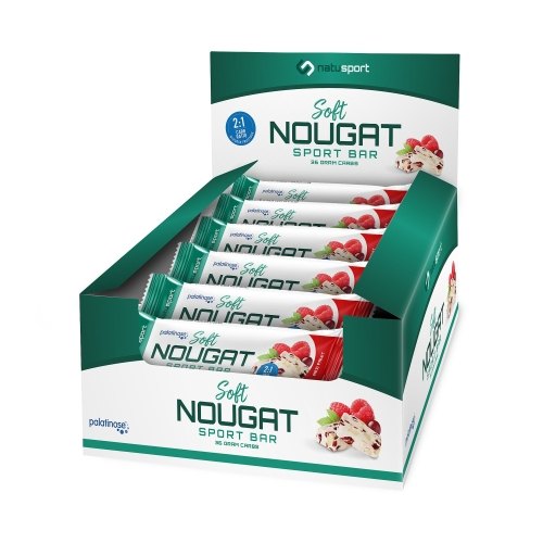 40 x 40 Gramm Natusport Soft Nougat Sport Bar Red Fruit