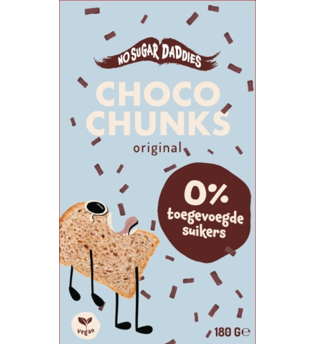 180 Gramm No Sugar Daddies Choco Chunks Melk Biologisch