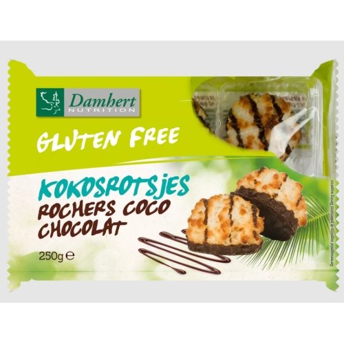 250 Gramm Damhert Glutenvrij Kokosrotsjes met Chocolade