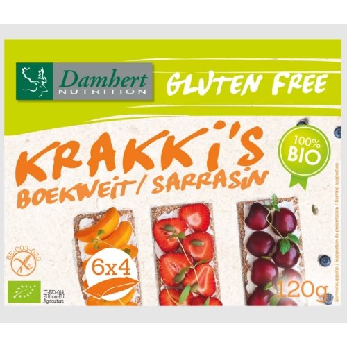 Damhert Glutenvrij Krakki's Boekweit Biologisch 120 Gramm