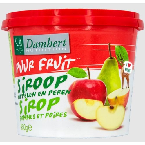 450 gram Damhert Puur fruit Siroop Appelen en Peren