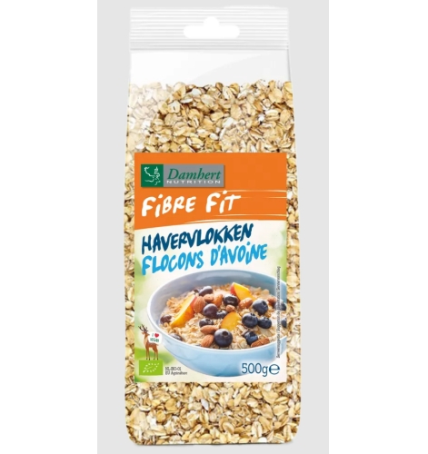 500 Gramm Damhert Biofood Fibre Fit Havervlokken Biologisch