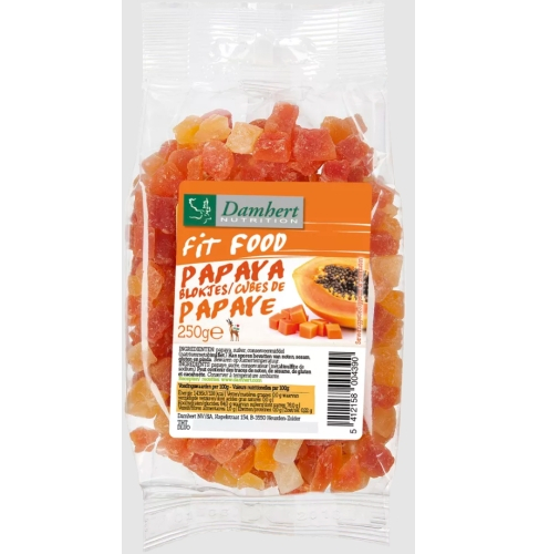 250 gram Damhert Fit Food Papayablokjes