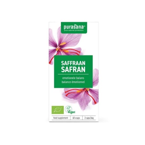 Purasana Saffraan Biologisch 60 vegetarian capsules