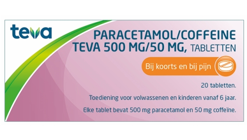 50 tablets Teva Paracetamol 500 mg  Coffeine 50 mg