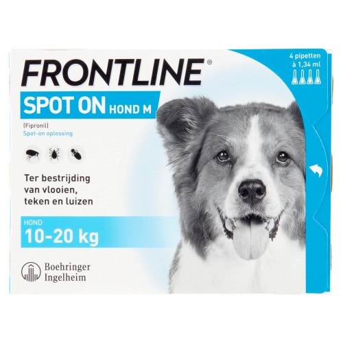 Frontline Spot On Hond M 10-20 kg (vlooien, luizen & teken) 4 Stücke