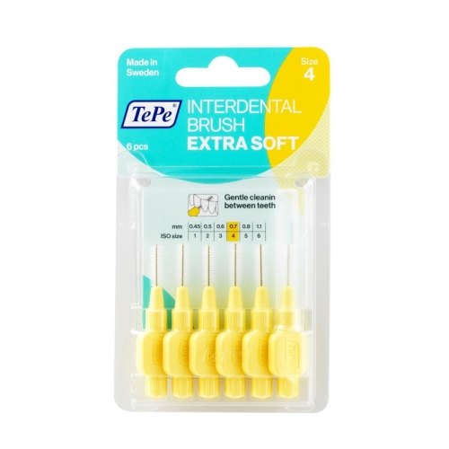 TePe Interdental Brush Extra Soft 0.7 mm Licht Geel Size 4 6 Stücke