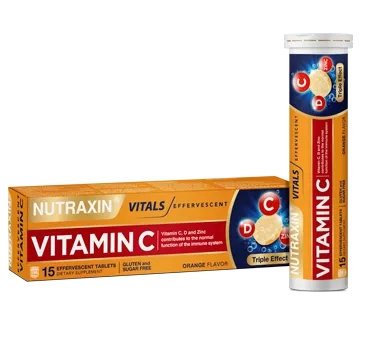 15 bruistabletten Nutraxin Vitamine C-D-Zink