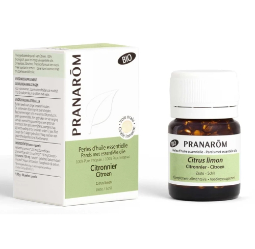 60 capsules Pranarom Citroen - Citrus Limon Essentiële Olie Parels Biologisch