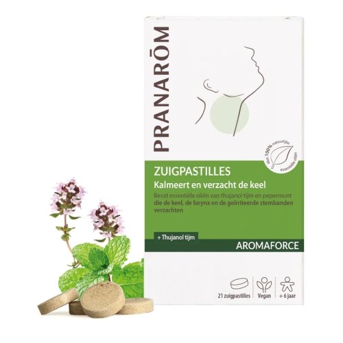 Pranarom Aromaforce Zuigpastilles Kalmeert en Verzacht de Keel
