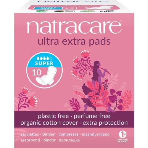 10 stuks Natracare Maandverband Ultra Extra Pads Super