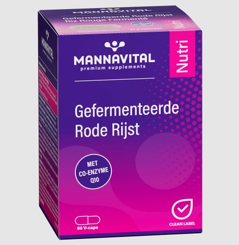 60 Kapseln Mannavital Gefermenteerde Rode Rijst met Co-Enzym Q10