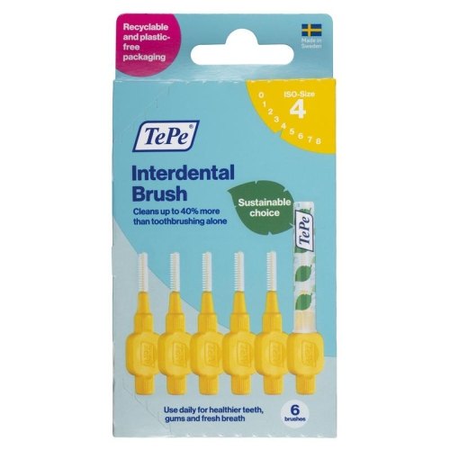 TePe Interdental Brush Original 1,3 mm Geel Size 4 6 Stücke
