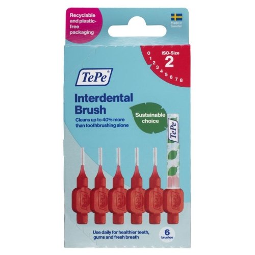 TePe Interdental Brush Original 0,9 mm Rood Size 2 6 pieces