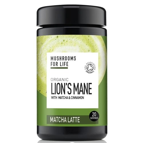Mushrooms For Life Lion's Mane Plus Matcha & Cinnamon Latte Biologisch 110 Gramm