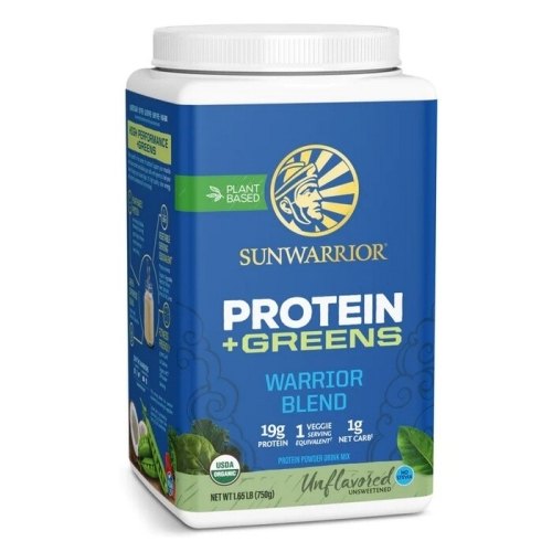 750 gram Sunwarrior Warrior Blend Protein + Greens Unflavoured Biologisch