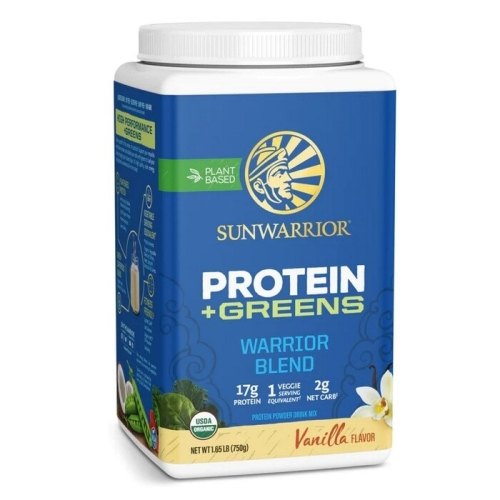 750 gram Sunwarrior Warrior Blend Proteïne + Greens Vanille Biologisch
