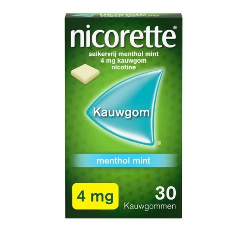 30 Stücke Nicorette Kauwgom Menthol Mint 4 mg