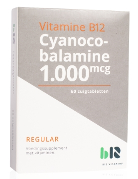 60 zuigtabletten B12 Vitamins Vitamine B12 Cyanocobalamine 1.000 mcg