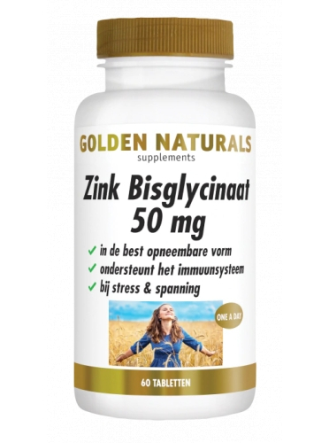 Golden Naturals Zink Bisglycinaat 50 mg