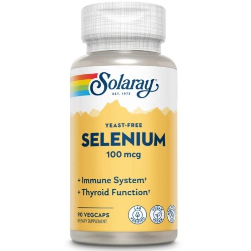 90 Kapseln Solaray Selenium 100 mcg Gistvrij