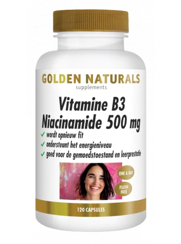 120 capsules Golden Naturals Vitamine B3 Niacinamide 500 mg