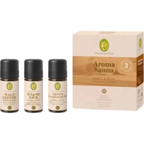 3 x 10 ml Primavera Aroma Sauna Set Strength & Calmness