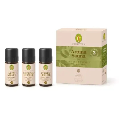 3 x 10 ml Primavera Set Aroma Sauna Fresh & Energy