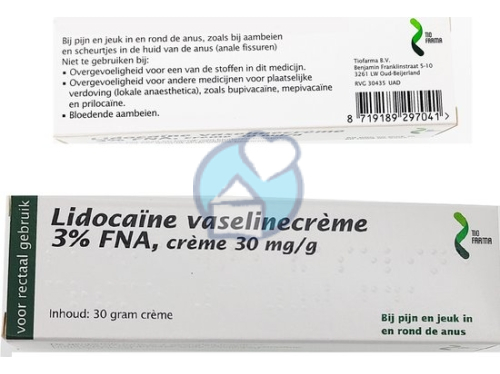 Tiofarma Lidocaïne Vaselinecrème 3% FNA 30 Gramm