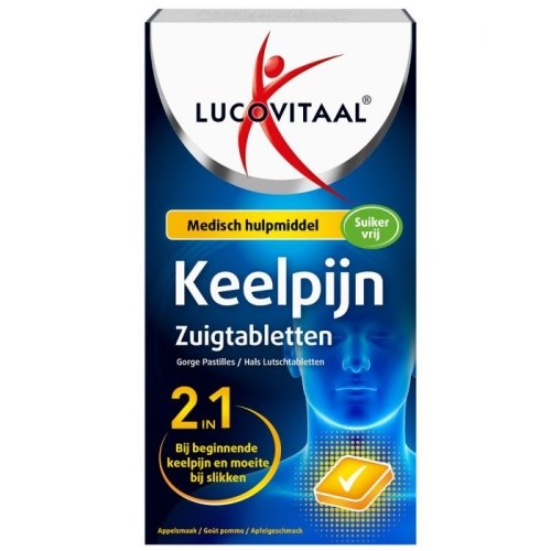 10 zuigtabletten Lucovitaal Keelpijn 2 In 1