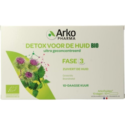 10 ampullen Arkopharma Detox voor de Huid Fase 3 Biologisch