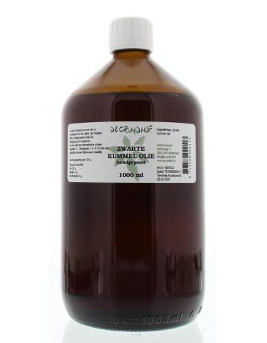 1000 Ml De Cruydhof  Natura Sanat Zwarte Kummel Olie Koudgeperst